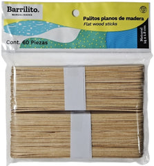 Palitos Madera Planos c/60 Natural 14×1.8cm Barrilito® PM1418 [Pieza] 7501214968542
