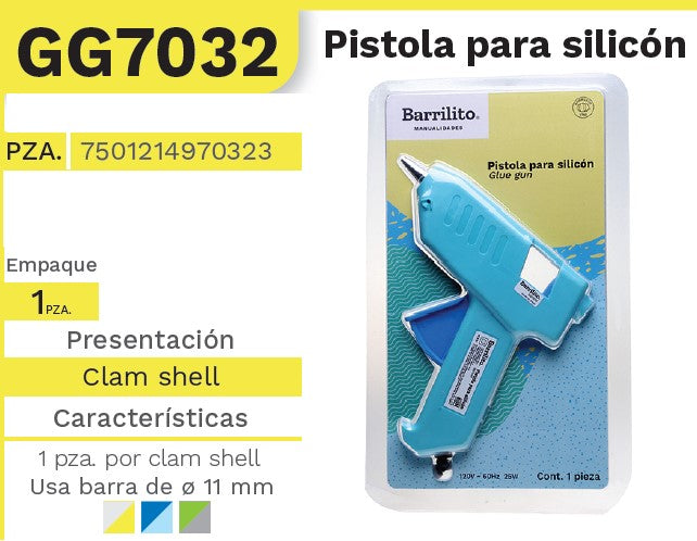 Pistola p/Silicon Eléctrica 120v PE-40w barraØ11mm Barrilito® GG7032 [Pieza] 7501214970323 2