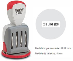 Sello Fechador c/Placa Circular Ø 51mm Trodat® 2910 [Pieza]