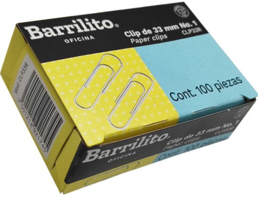 Clips Estandar c/100 #1 33mm Barrilito® CLP33R Caja 7501214988212 02