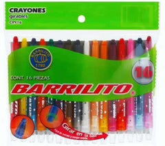 Crayón Girable Escolar Colores Bolsa c/16 Barrilito® CRY16 [Bolsa] 7501214922230