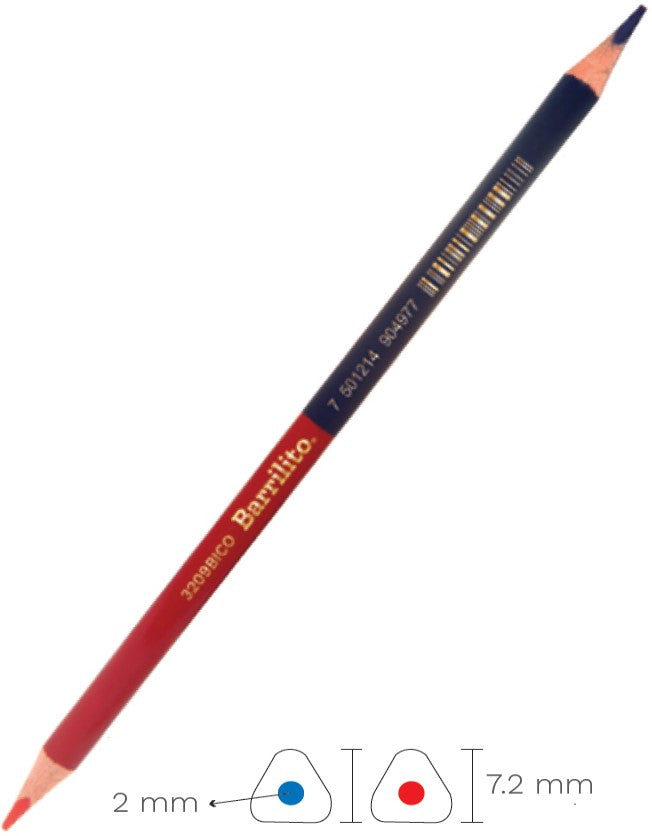 Lápiz Color Triangular Bicolor Rojo-Azul Barrilito® 3209BICO [Pieza] 7501214904977