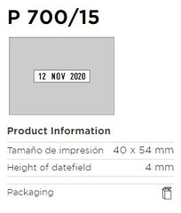 Sello Fechador c/Placa 40×54mm Colop® P700/15 [Pieza] 9004362311164 2