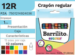 Crayón Escolar Colores Est.c/12 Barrilito® 12R [Estuche] 7501214924036 2