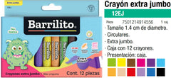 Crayón Jumbo Extra Escolar Colores Est.c/12 Barrilito® 12EJ [Estuche] 7501214914556