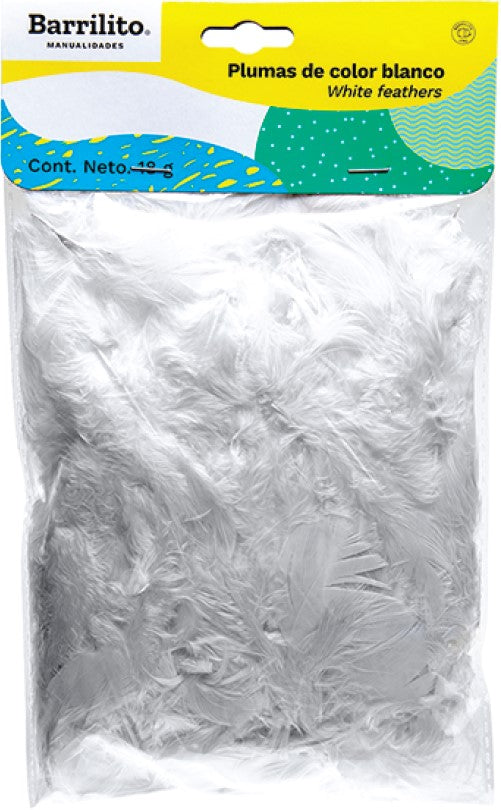 Pluma de Ave 18g Blanco Barrilito® F142B Bolsa 7501214961871 01