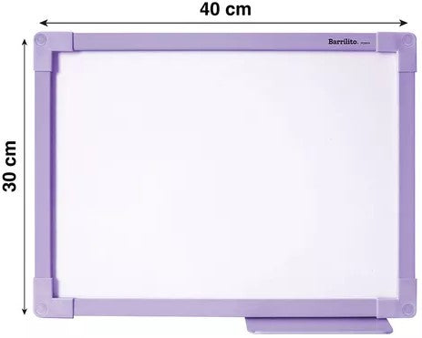 Pizarrón Blanco Escolar Lila 30×40cm Barrilito® PE8814 Pieza 7501214988144 02