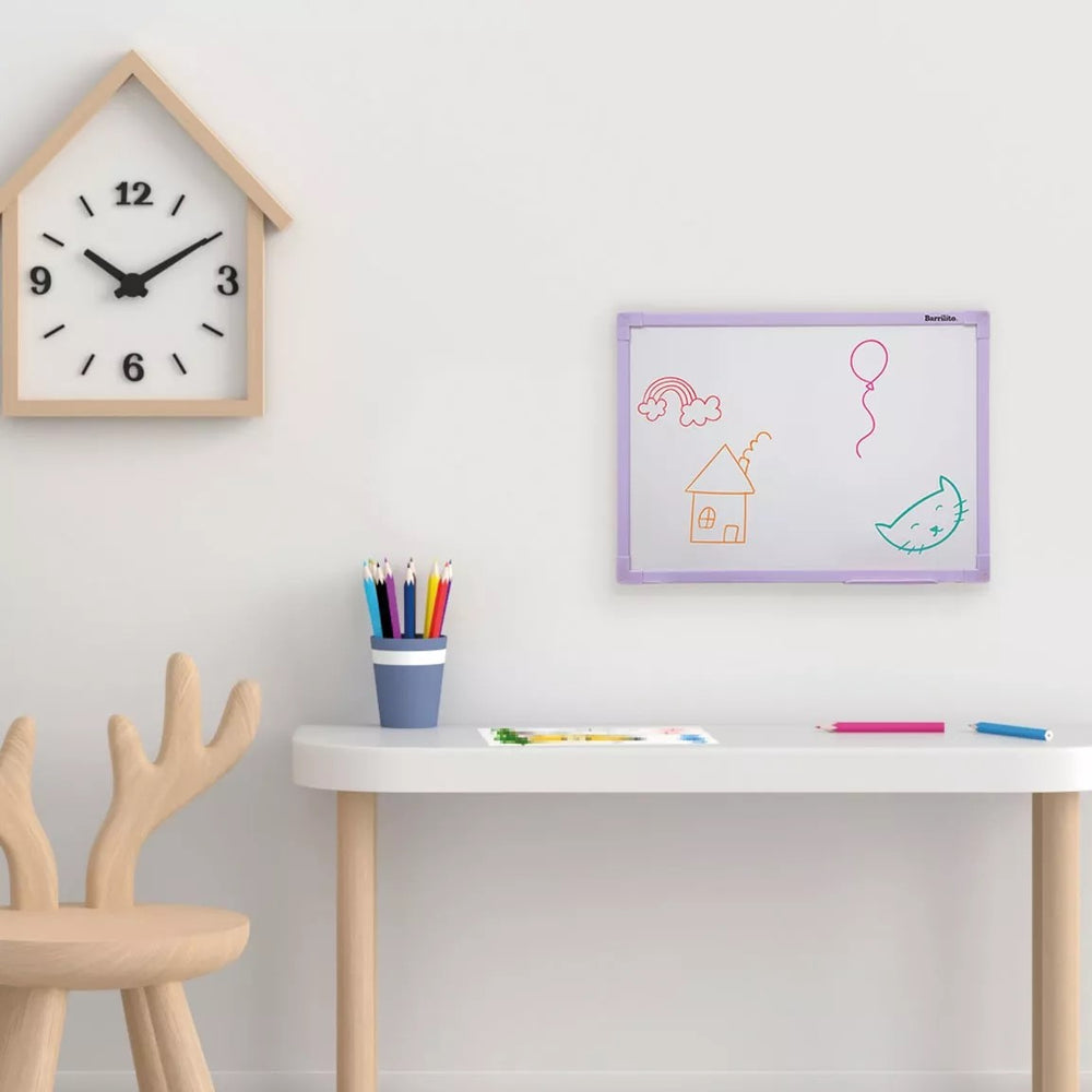 Pizarrón Blanco Escolar Lila 30×40cm Barrilito® PE8814 Pieza 7501214988144 04