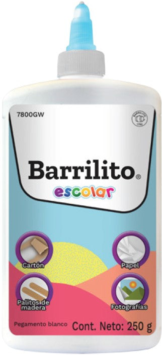 Adhesivo Escolar Blanco 250g Barrilito® 7800GW Pieza 7501214978008 01
