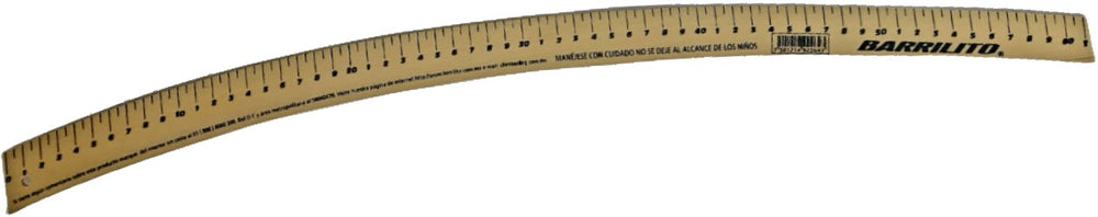 Regla Madera p/Corte Curva Graduada p/2 lados 61cm Barrilito® RMC22 [Pieza] 7501214922643