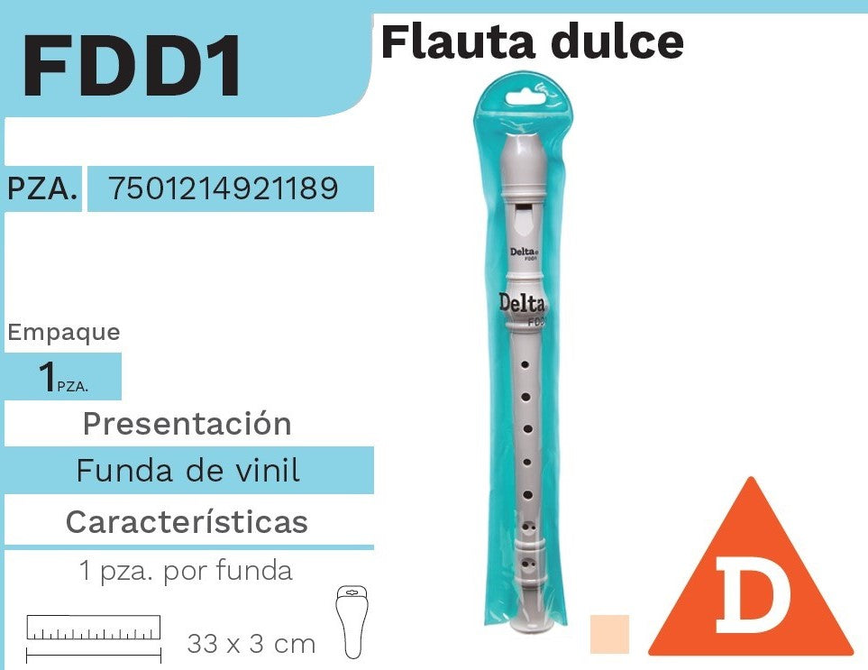 Flauta Musical Dulce Plástico Delta® FDD1 [Pieza] 7501214921189