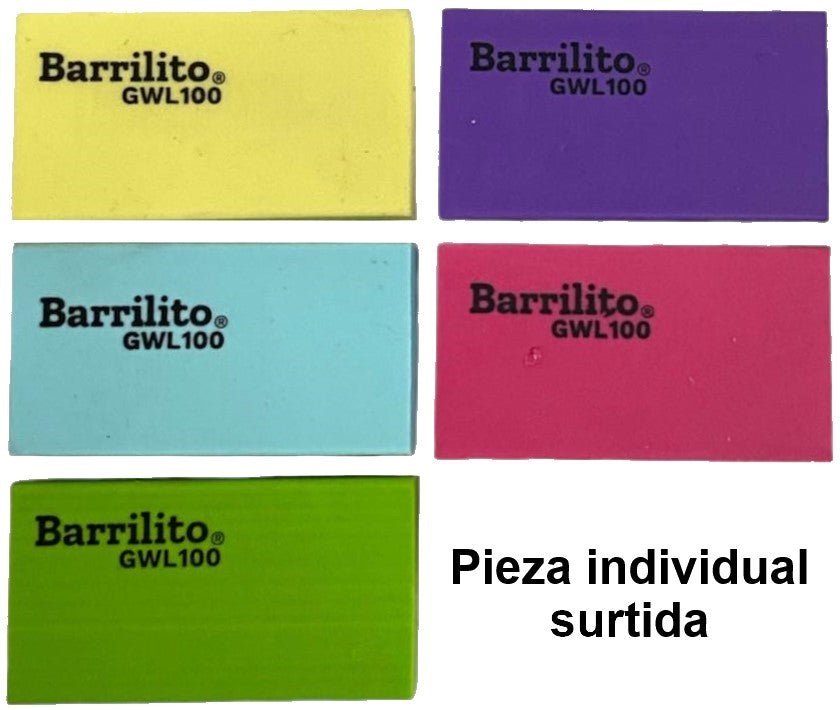 Borrador Medio Colores 37×20×10mm Barrilito® GWL100 [Pieza] 7501214914006