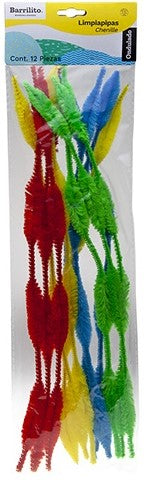 Limpiapipas Ondulado c/12 colores 0.4×29cm Barrilito® P003 [Pieza] 7501214910299