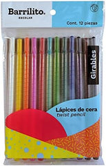 Crayón Girable Escolar Colores Bolsa c/12 Barrilito® 12CTW [Bolsa] 7501214968207