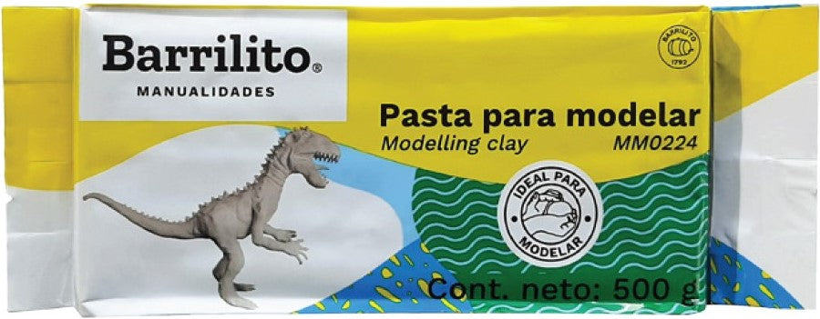 Pasta p/Moldear Endurecible Al Aire Blanco 500g Barrilito® MM0224 [Pieza] 7501214902249