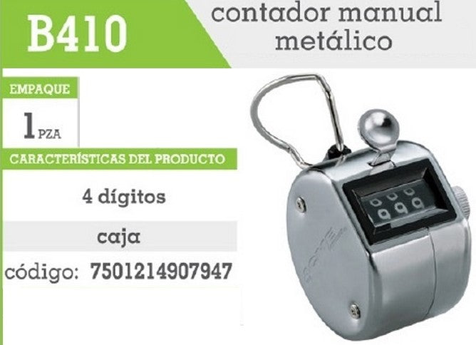 Contador Manual 4 Dígitos Metálico Barrilito® B410 [Pieza] 7501214907947 2