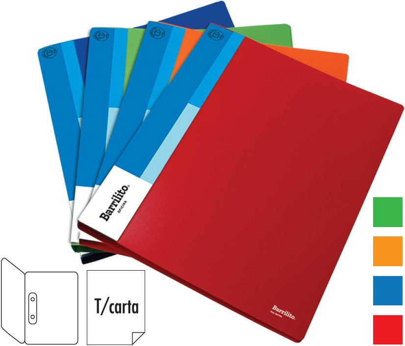 Carpeta Polipropileno c/Palanca Colores Carta Barrilito® QCP338. [Pieza] 7501214918226