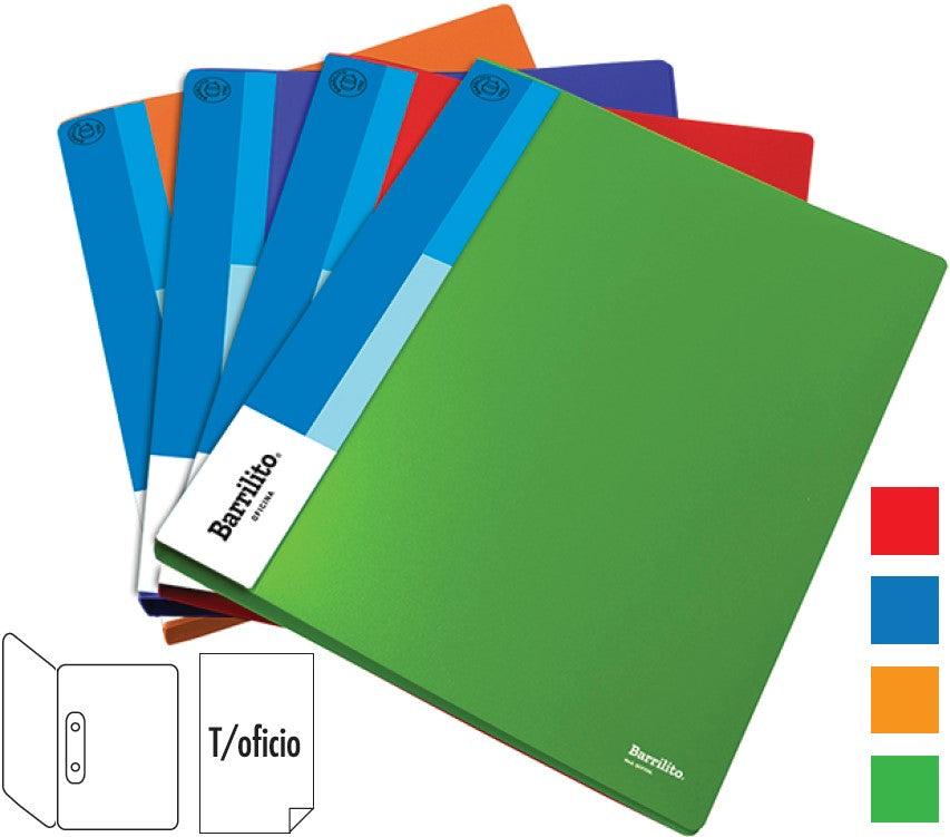 Carpeta Polipropileno c/Palanca Colores Oficio Barrilito® QOP339. [Pieza] 7501214918233