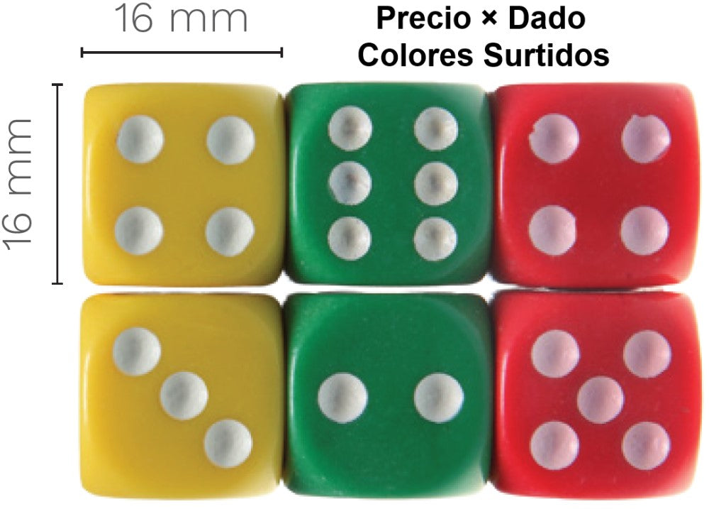 Dado de Plástico Colores 16mm Barrilito® DS16 [Pieza] 7501214927280 2