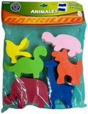 Foamy Didáctico Figuras Animales c/6 Colores 30mm Barrilito® ANIM6P Paquete 7501214919315