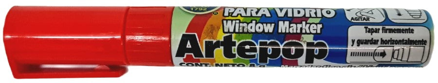 Marcador p/Vidrio 8g Rojo Barrilito® WMK16 [Pieza] 7501214974338