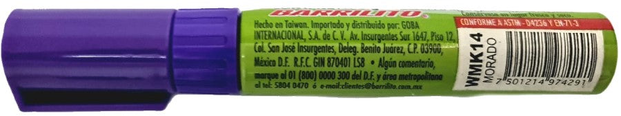 Marcador p/Vidrio 8g Morado Barrilito® WMK14 [Pieza] 7501214974291 2