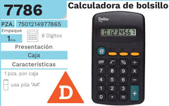 Calculadora Básica Bater. 8 Dígitos Barrilito® 7786 [Pieza] 7501214977865