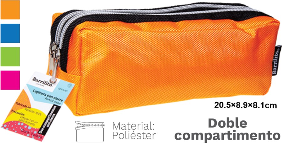 Lapicera Flexible Nylon Doble Cierre zipper Colores Barrilito® 8237LAP [Pieza] 7501214982371