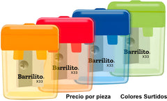 Sacapuntas de Plástico 27×34×16mm Colores c/Deposito Barrilito® X33 [Pieza] 7501214969662