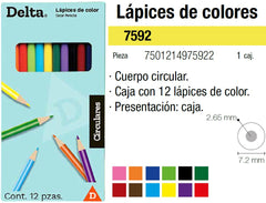 Color de Madera Largos Redondo Colores Est.c/12 Delta® 7592 [Estuche] 7501214975922