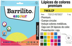 Color de Madera Largos Premium Redondo Colores Est.c/24 Barrilito® 7993LCP [Estuche] 7501214979937 2