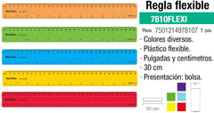 Regla Flexible 30cm Colores Solidos Barrilito® 7810FLEXI [Pieza] 7501214978107