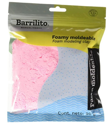 Foamy Moldeable 50g Rosa pastel Barrilito® 8650FMRP Pieza 7501214986508 01