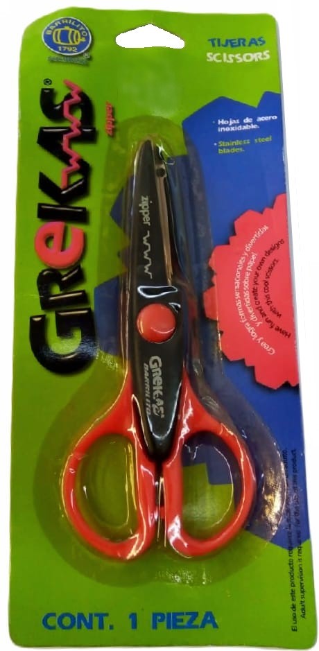 Tijera c/Bordes Zipper Chico Barrilito® GREKA4 [Pieza] 7501214950042
