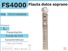 Flauta Musical Dulce Soprano Plástico Barrilito® FS4000 [Pieza] 7501214909828