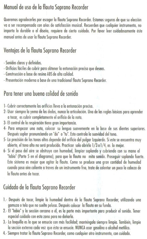 Flauta Musical Dulce Soprano Plástico Barrilito® FS4000 [Pieza] 7501214909828 3