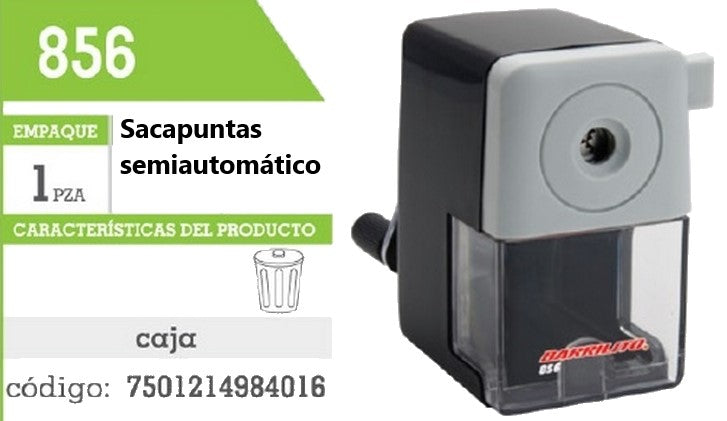 Sacapuntas Semi-Automatic Manual Plástico-Metal Barrilito® 856 [Pieza] 7501214984016 2