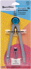 Compás Escolar Precisión Brazo Largo Metal Colores Barrilito® 315B [Pieza] 7501214949664