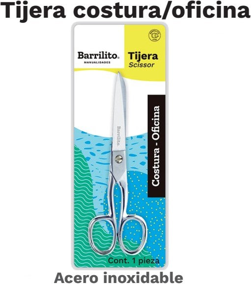 Tijera Oficina/Costura 7" Inoxidable Barrilito® 8642-7CN [Pieza] 7501214902539