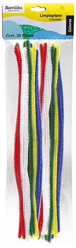 Limpiapipas c/30 Colores 0.6×30cm Barrilito® P002 Pieza 7501214910282