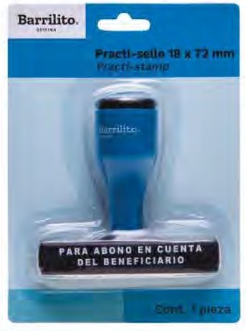 Sello con leyenda de goma simple "ABONO a CTA" 18×72mm Barrilito® 30004 Pieza 7501214915249 02