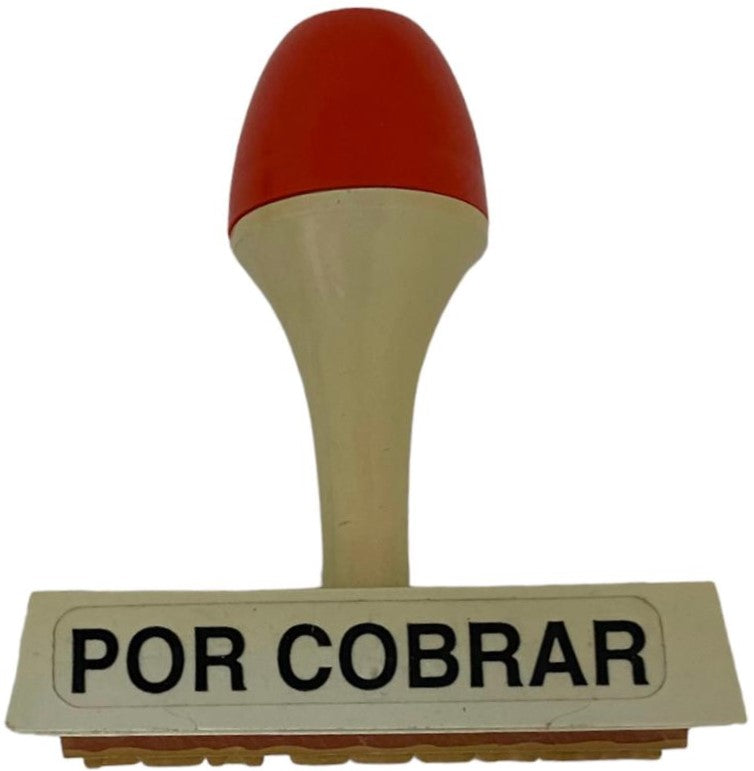 Sello con leyenda de goma simple "POR COBRAR" 18×72mm Barrilito® 300011 Pieza 01