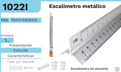 Escalímetro Metálico 1 a :20,25,50,75,100,125 30cm Barrilito® 1022I [Pieza] 7501214908425