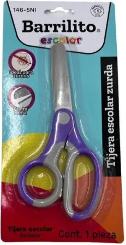 Tijera Escolar Zurda 5" Barrilito® 146-5NI [Pieza] Imagen secundaria del producto