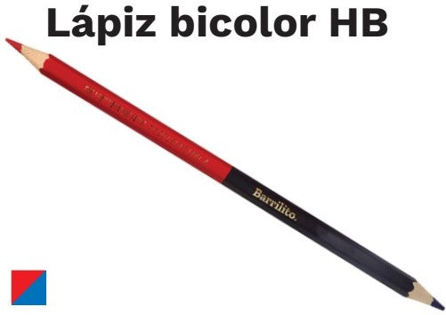 Lápiz Color Bicolor Hexagonal Rojo-Azul Barrilito® 7564 Pieza 7501214975632