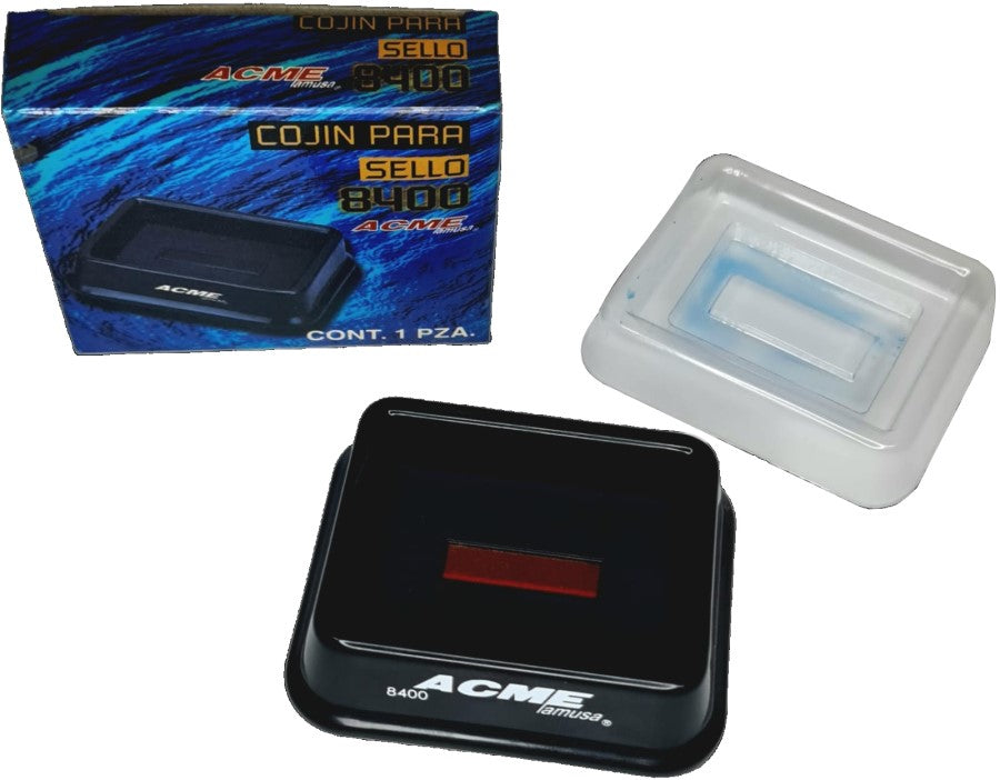 Cojín p/Sellos Plástico p/sello 840 Azul-Rojo 56×41mm Acme® 8400 [Pieza] 7501214900009
