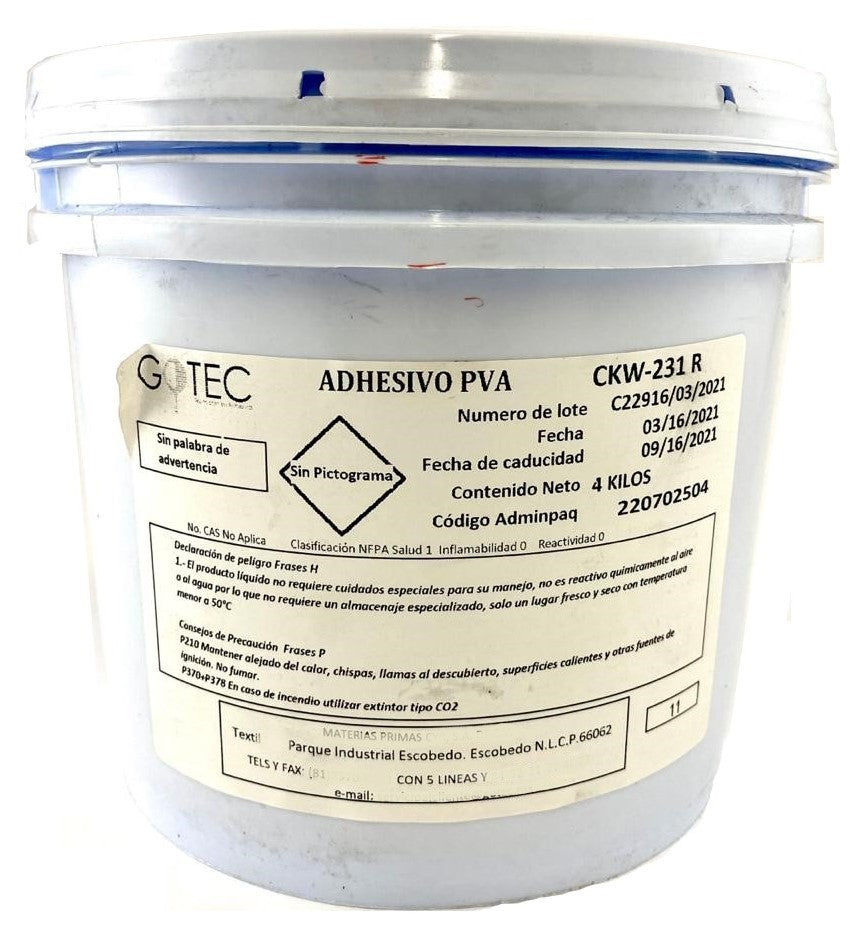 Adhesivo p/Encuadernar CKW-231-R Rojo 4kg GOTEC® Contenedor plástico 7501028835276 01