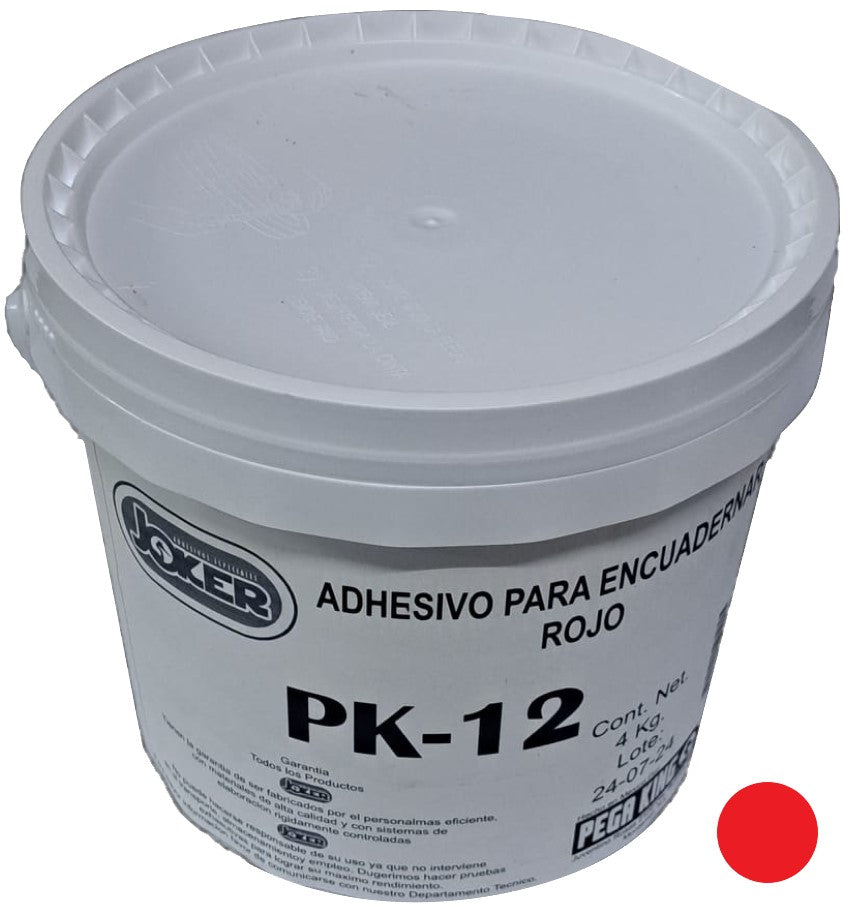 Adhesivo p/Encuadernar PK-12 Rojo 4kg Joker® PK12CUB004 Contenedor plástico 01