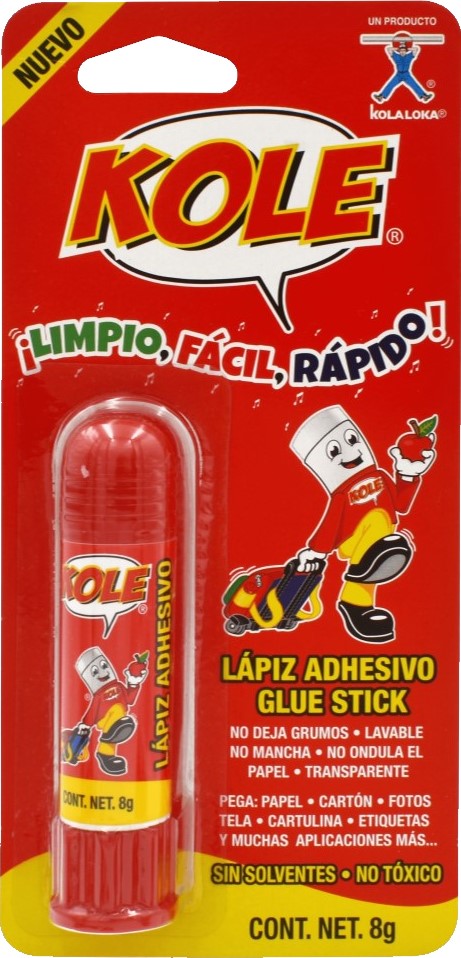 Adhesivo tipo Lápiz Kole® Blanco 8g KolaLoca® [Pieza] 7501102652720
