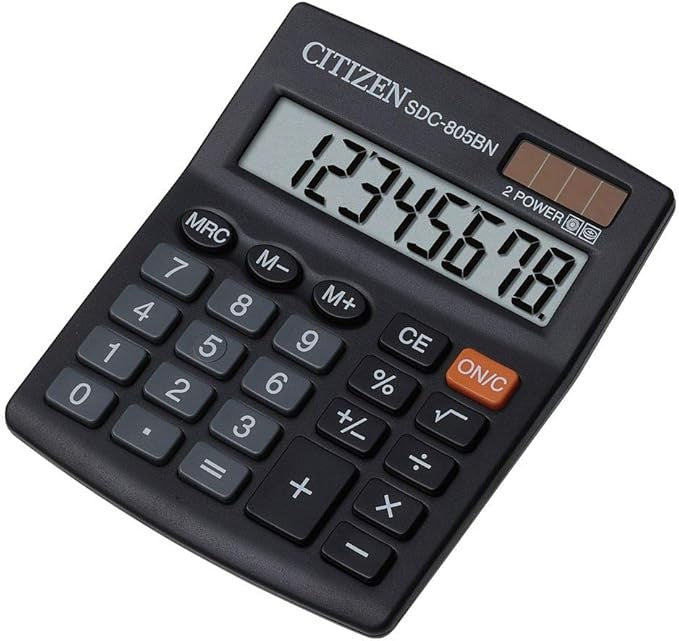Calculadora Semi-Escritor 8 Dígitos Citizen® SDC-805BN [Pieza] 4562195133308